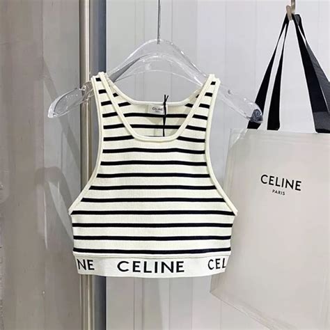 celine black top|celine cropped top.